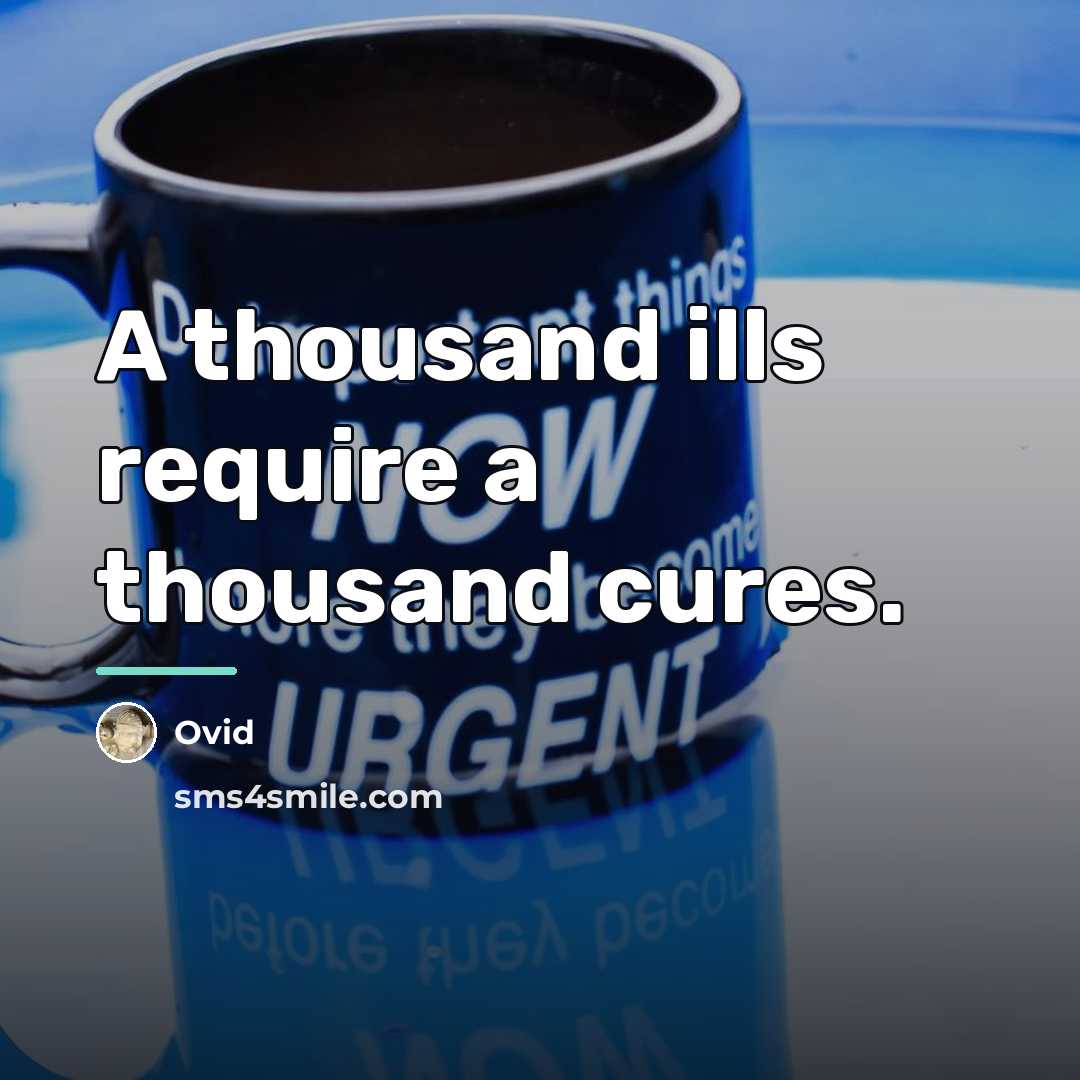 “A thousand ills require a thousand cures.…” quote by Ovid