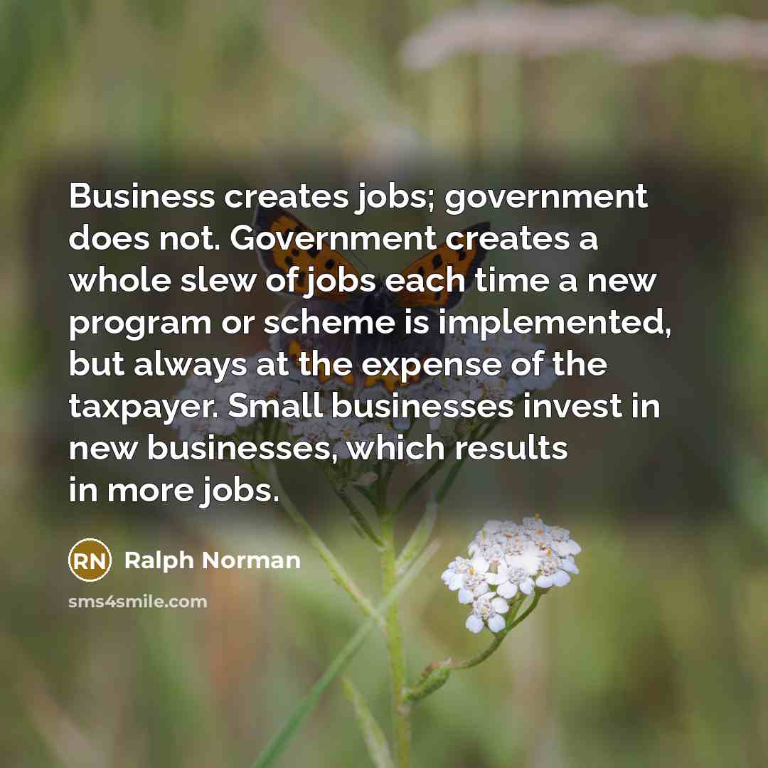 “Business creates jobs; government does not. Government creates a whole…” quote by Ralph Norman
