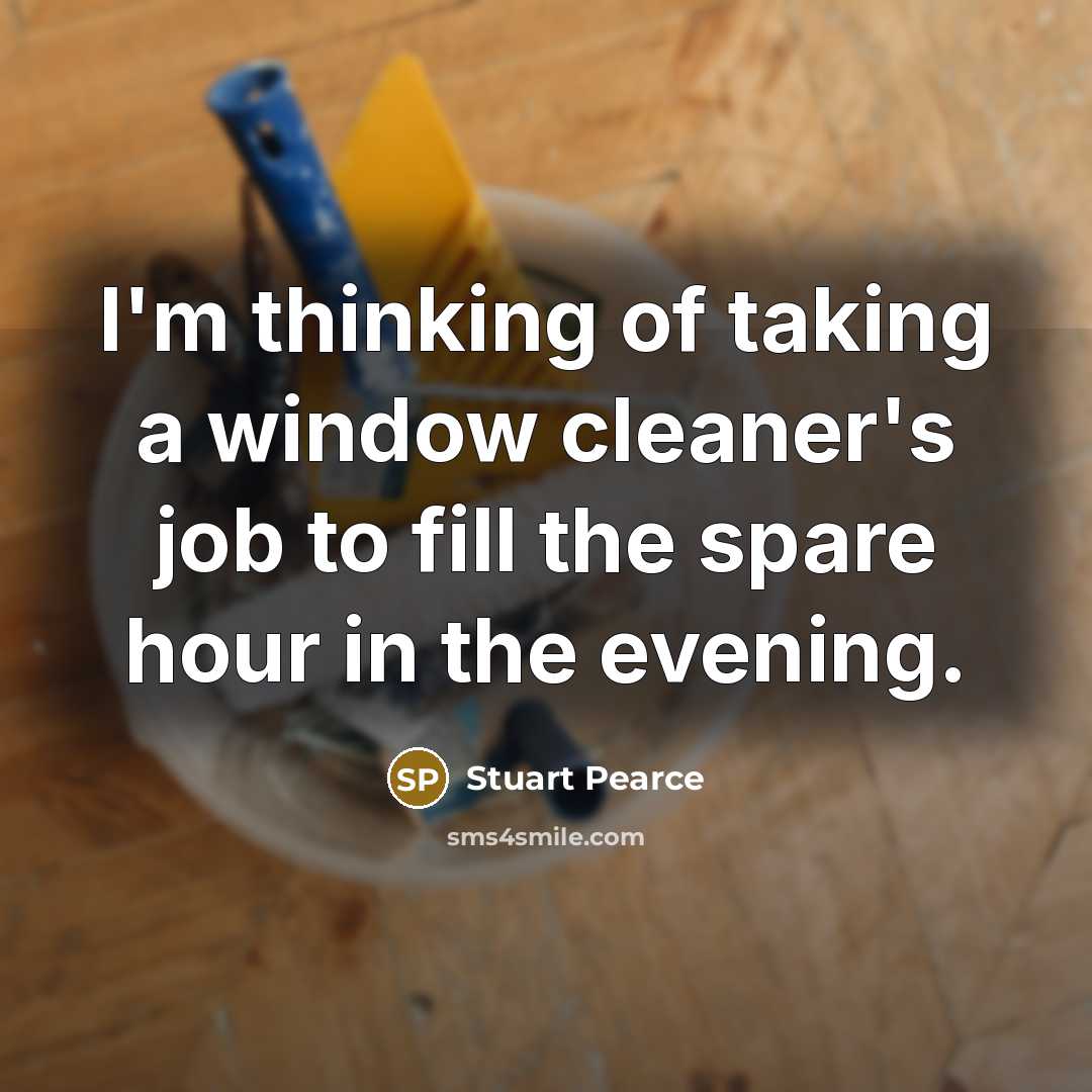 “I'm thinking of taking a window cleaner's job to fill…” quote by Stuart Pearce
