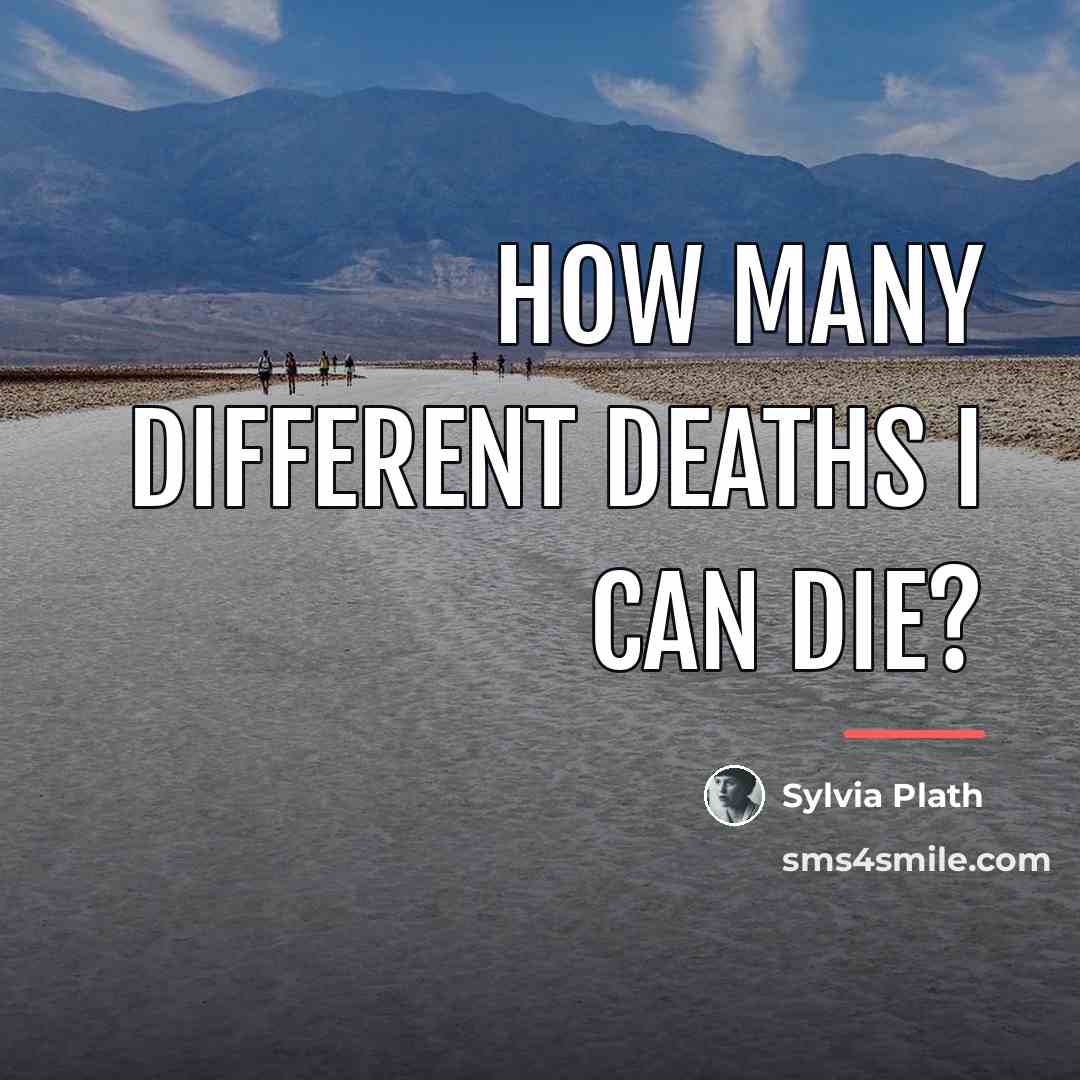 “How many different deaths I can die?…” quote by Sylvia Plath