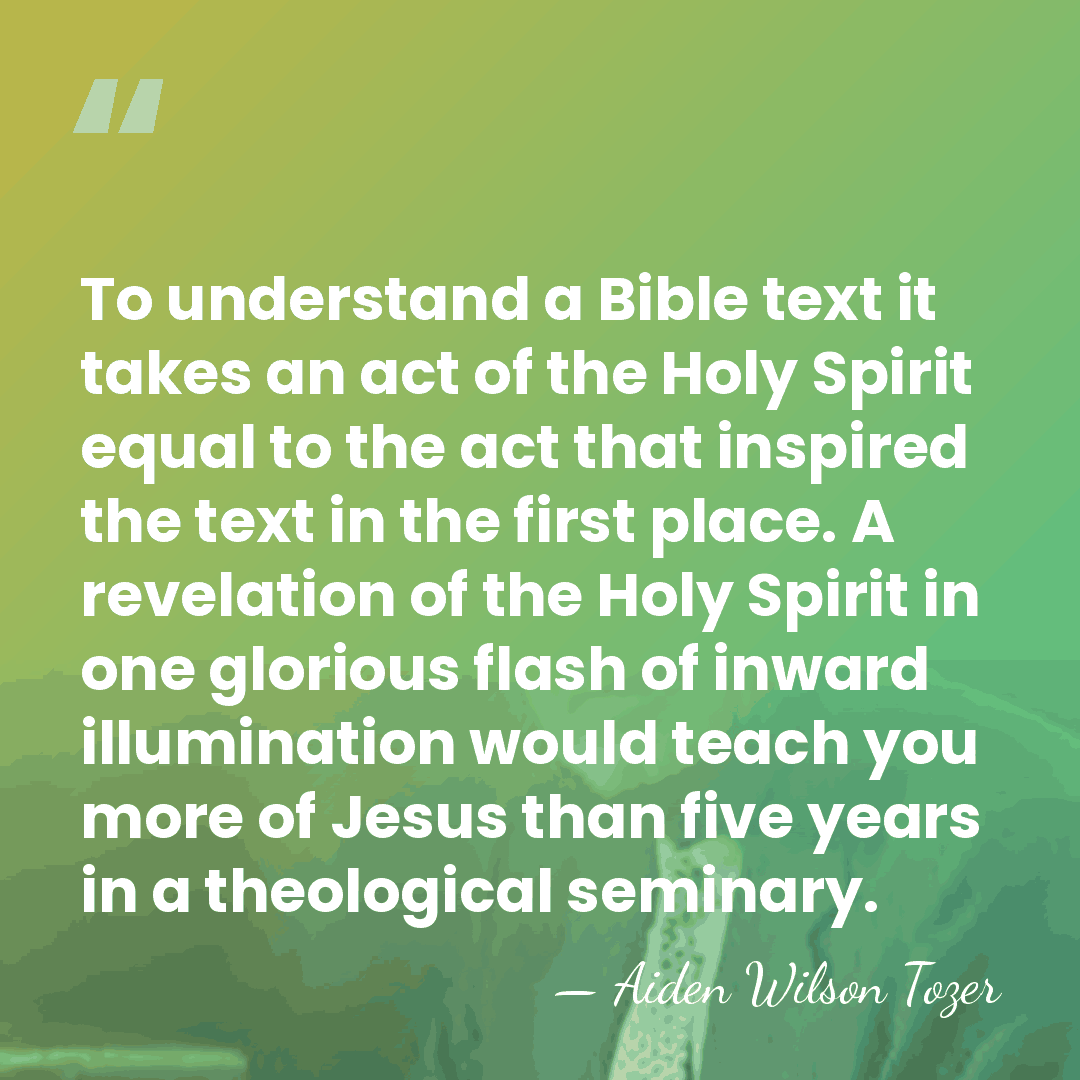 To understand a Bible text it takes an act of the Holy&hellip; - Aiden Wilson Tozer