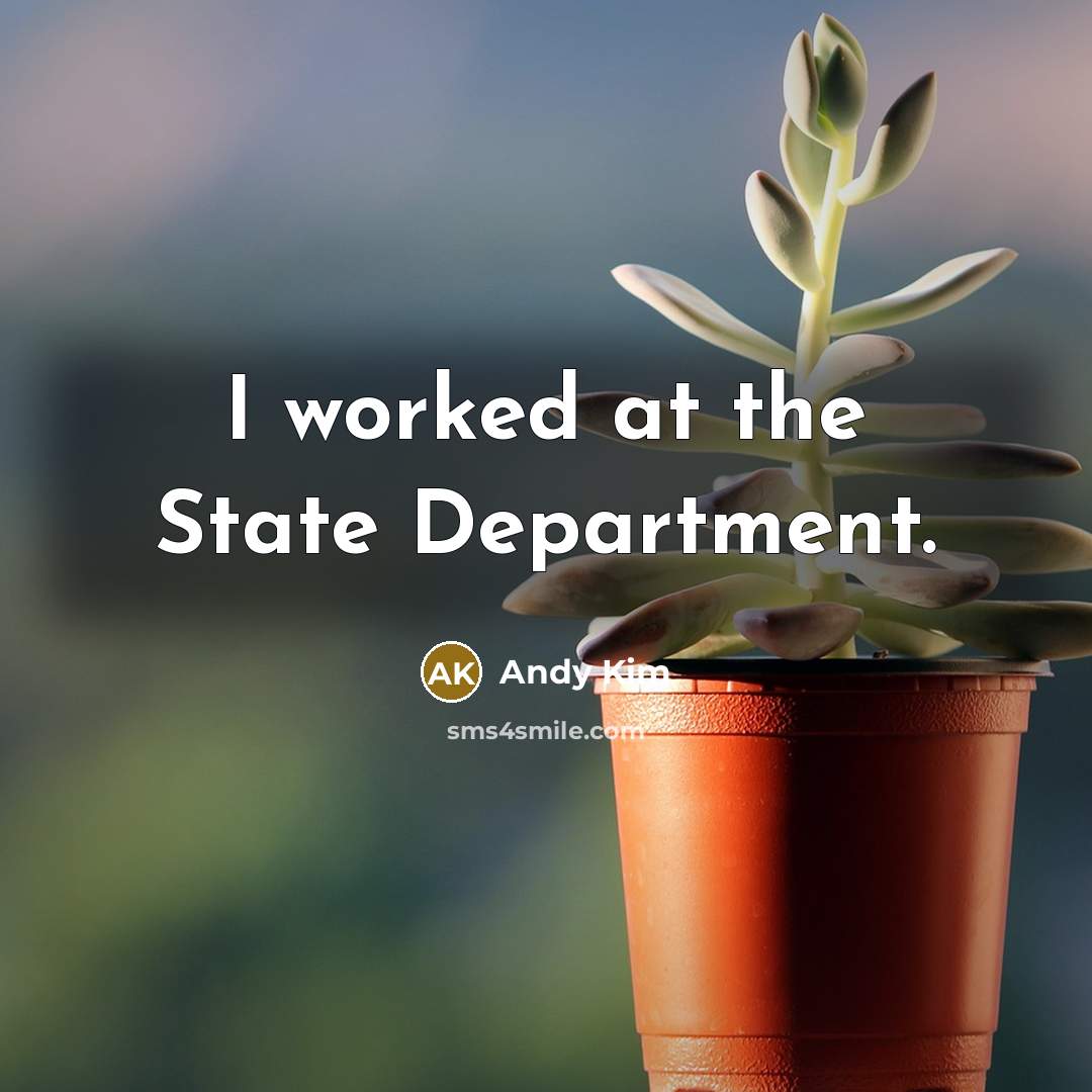 “I worked at the State Department.…” quote by Andy Kim