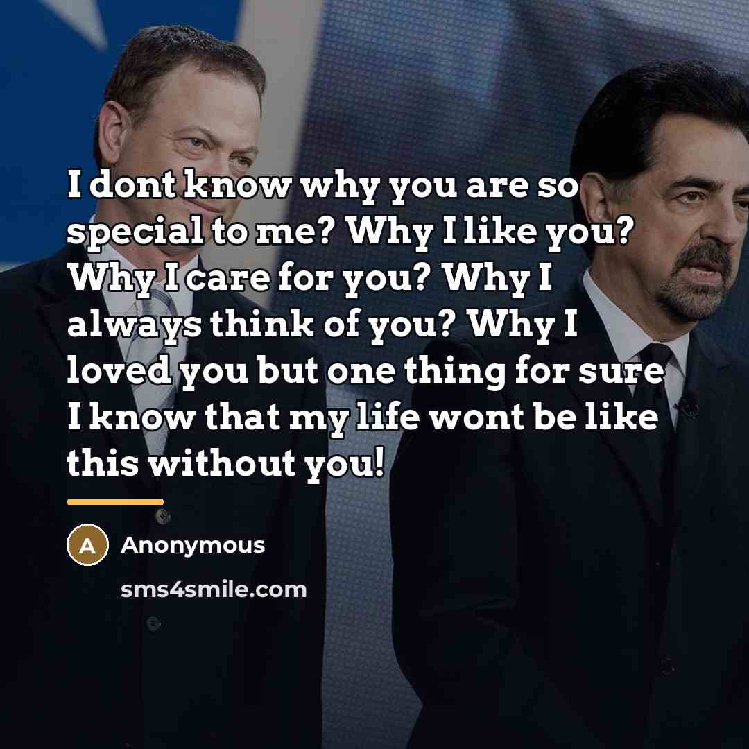 “I dont know why you are so special to me?…” quote by Anonymous