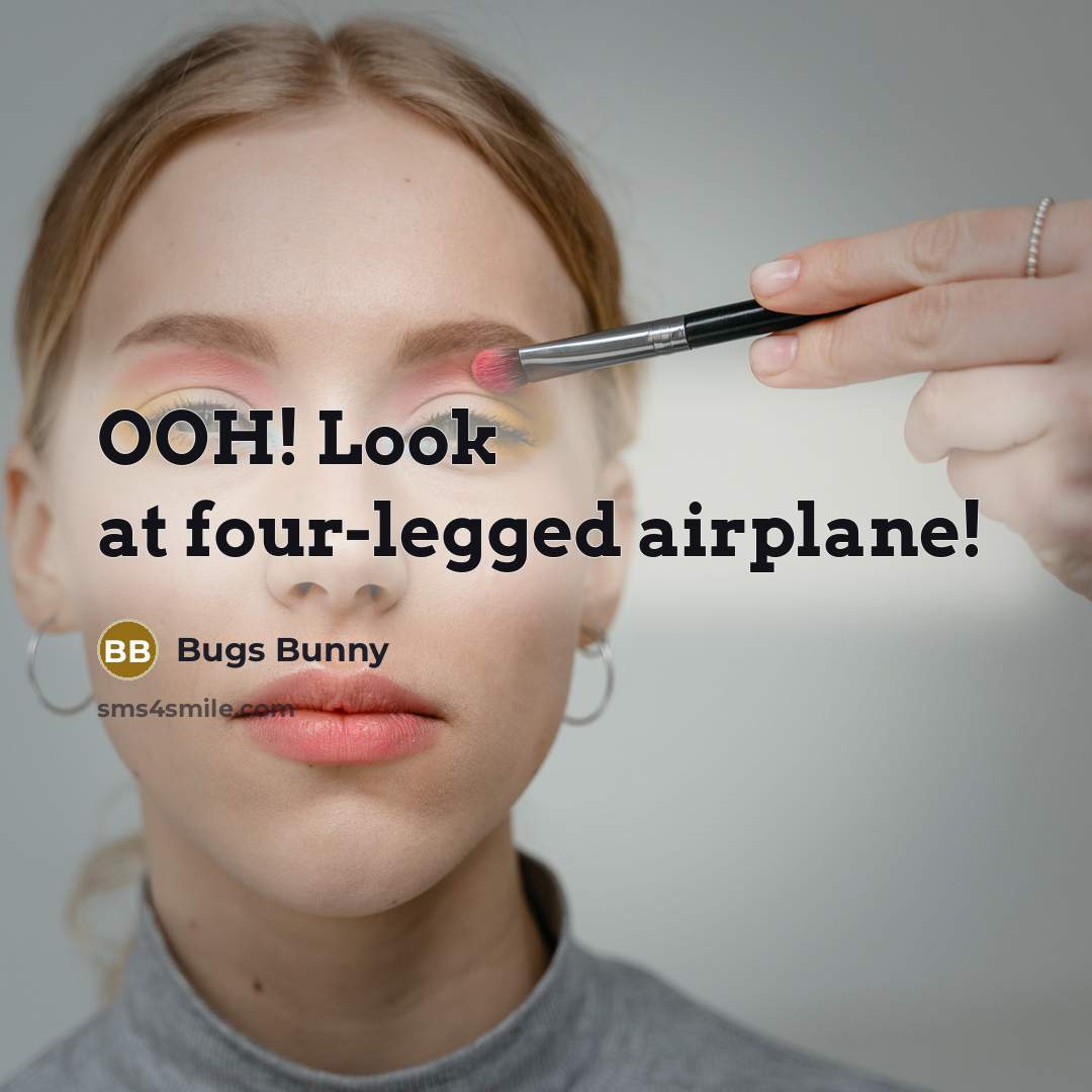 “OOH! Look at four-legged airplane!…” quote by Bugs Bunny