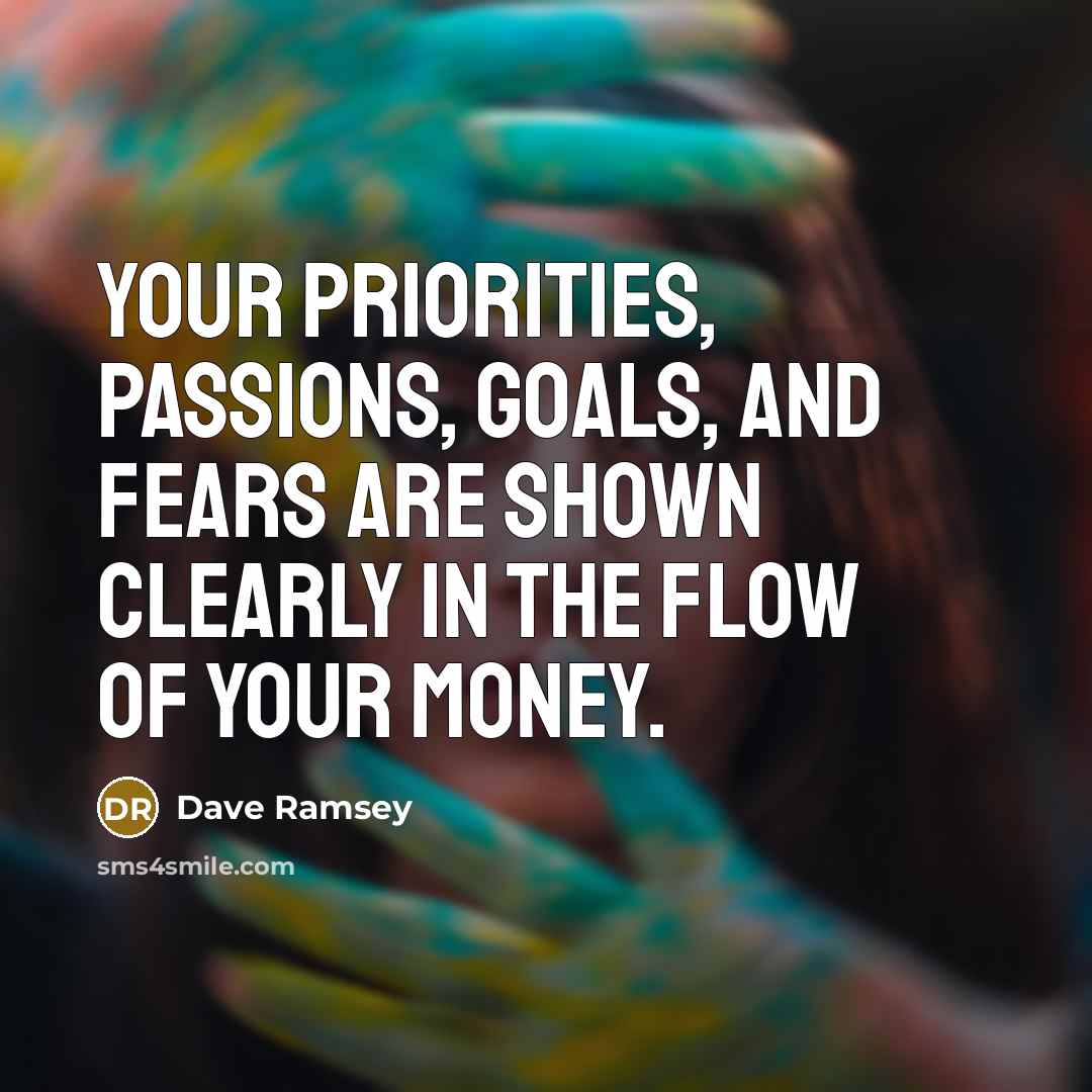 “Your priorities, passions, goals, and fears are shown clearly in…” quote by Dave Ramsey