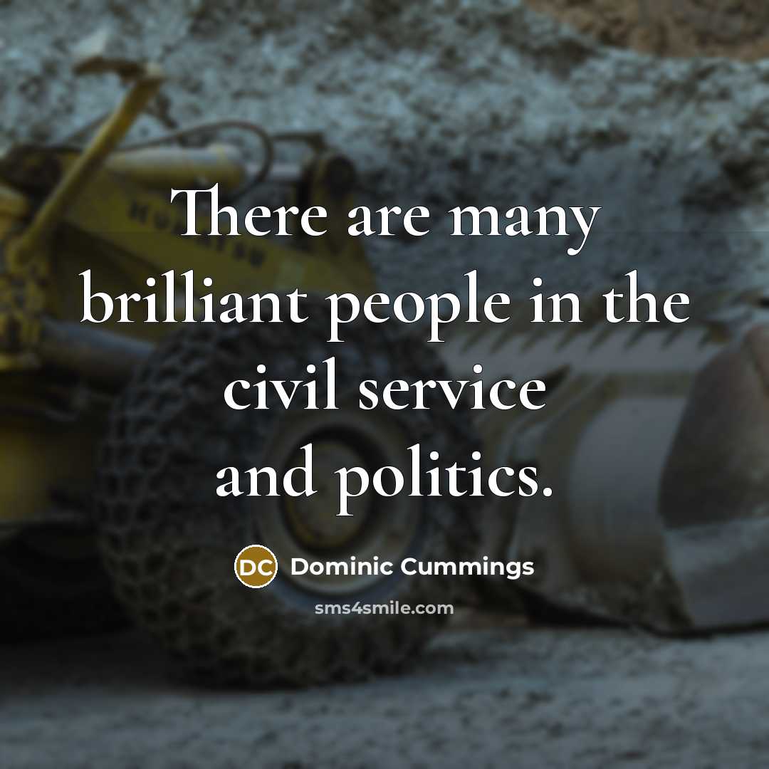 “There are many brilliant people in the civil service and…” quote by Dominic Cummings