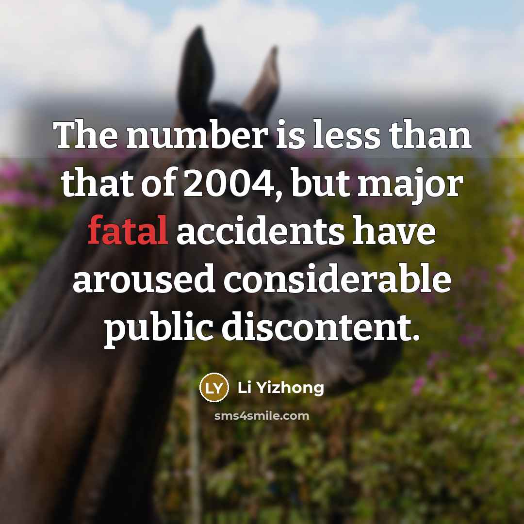 “The number is less than that of 2004, but major…” quote by Li Yizhong