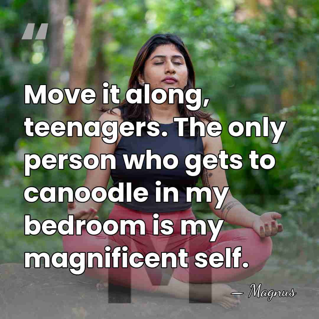 Move it along, teenagers. The only person who gets to canoodle in&hellip; - Magnus