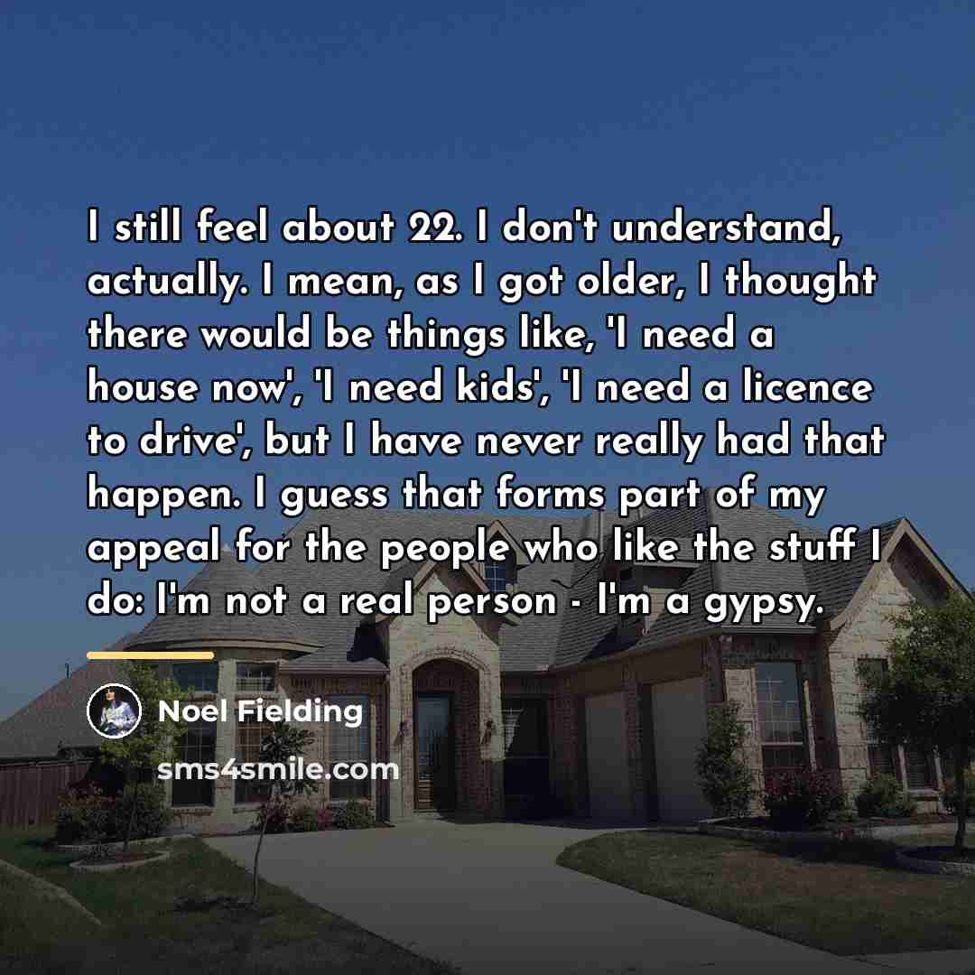 “I still feel about 22. I don't understand, actually. I…” quote by Noel Fielding
