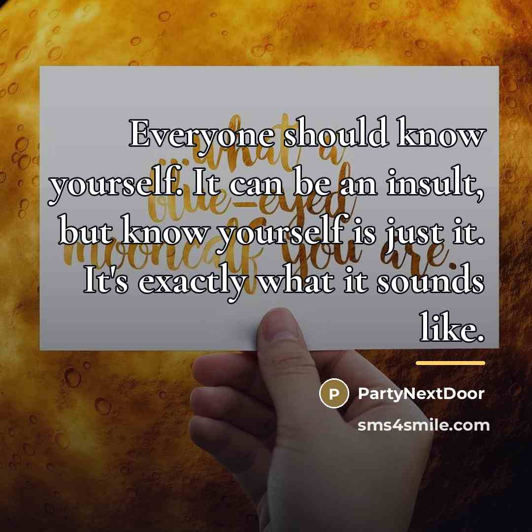 “Everyone should know yourself. It can be an insult, but…” quote by PartyNextDoor