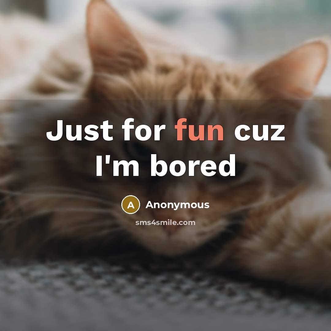 “Just for fun cuz I'm bored” quote by Anonymous