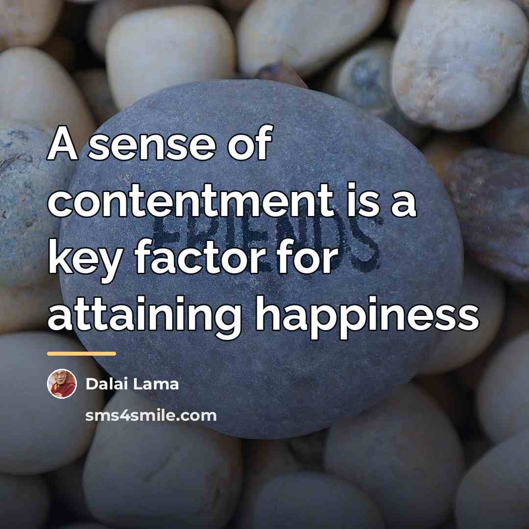 “A sense of contentment is a key factor for attaining…” quote by Dalai Lama