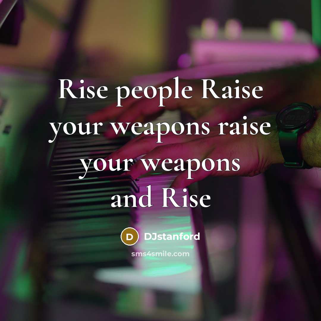 “Rise people Raise your weapons raise your weapons and Rise…” quote by DJstanford