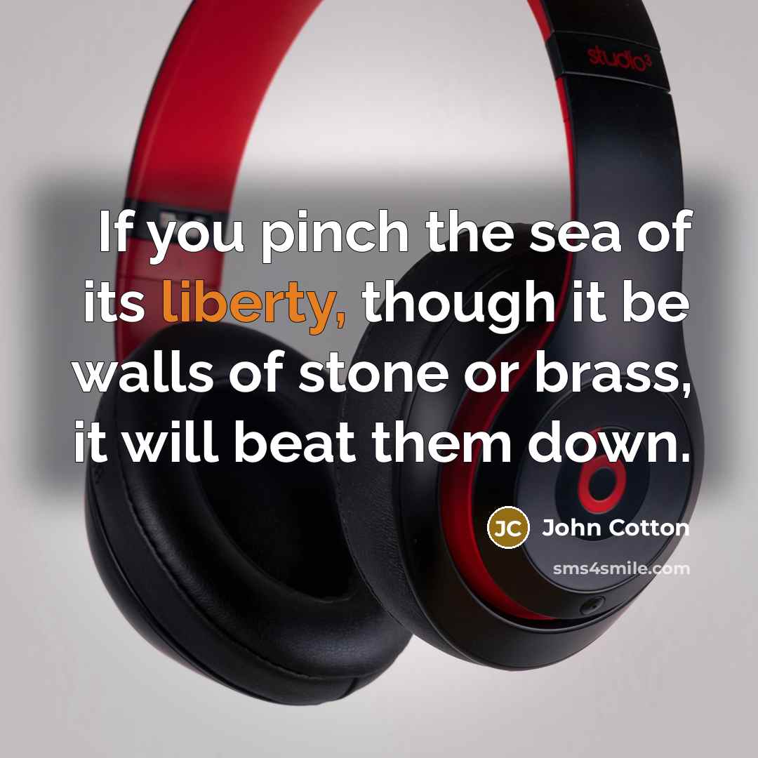 “If you pinch the sea of its liberty, though it…” quote by John Cotton