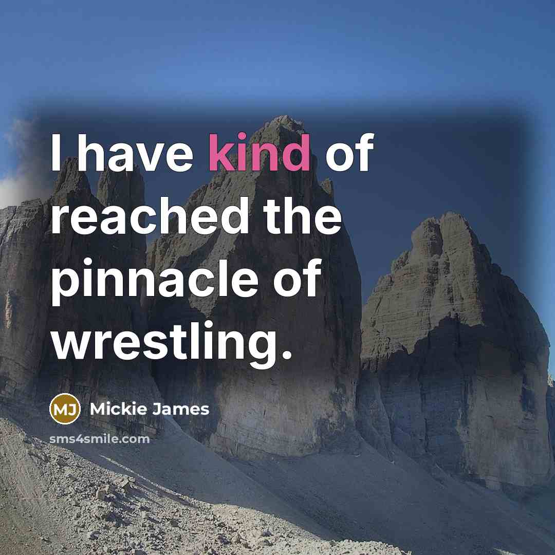 “I have kind of reached the pinnacle of wrestling.…” quote by Mickie James