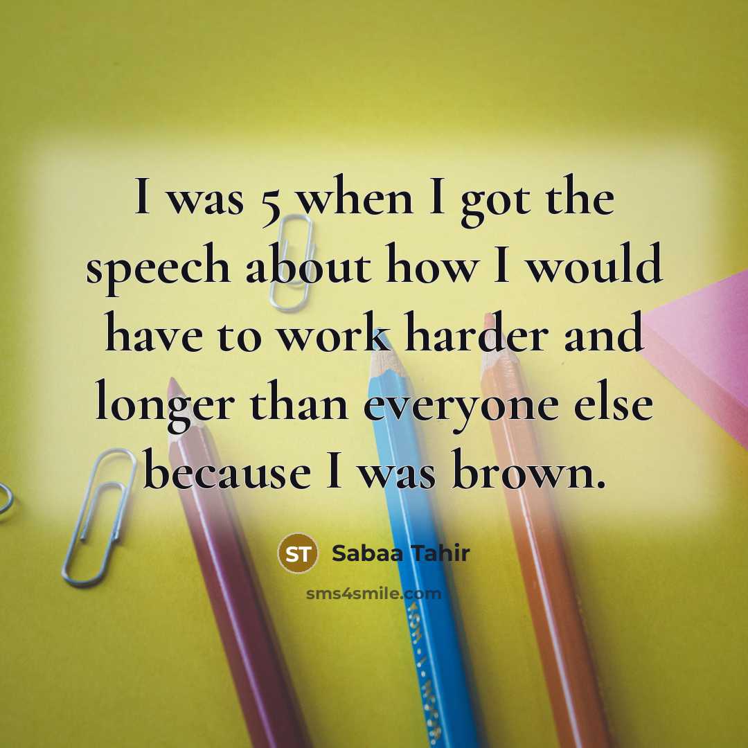 “I was 5 when I got the speech about how…” quote by Sabaa Tahir