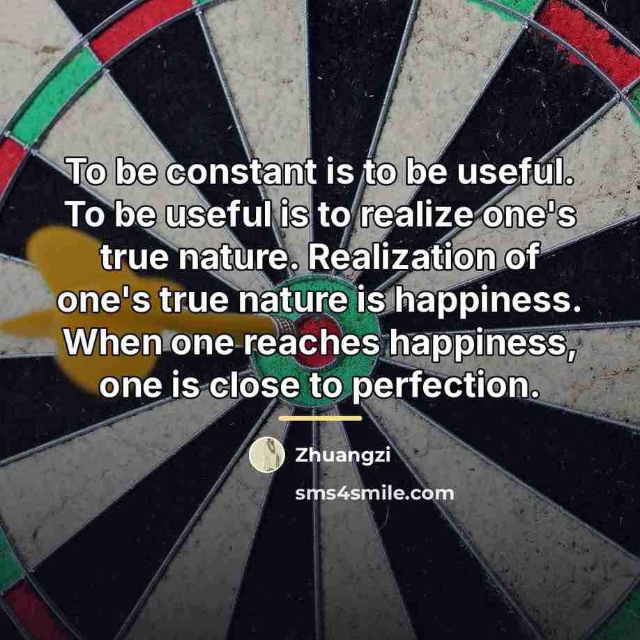 “To be constant is to be useful. To be useful…” quote by Zhuangzi