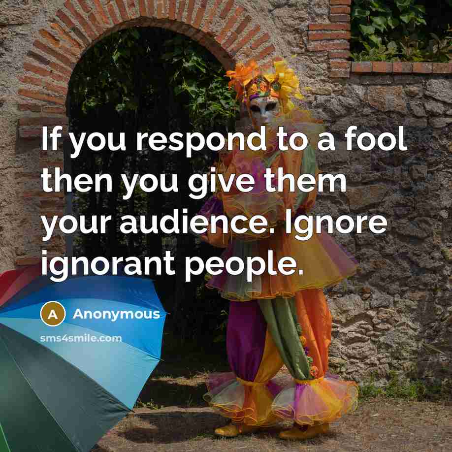 “If you respond to a fool then you give them…” quote by Anonymous