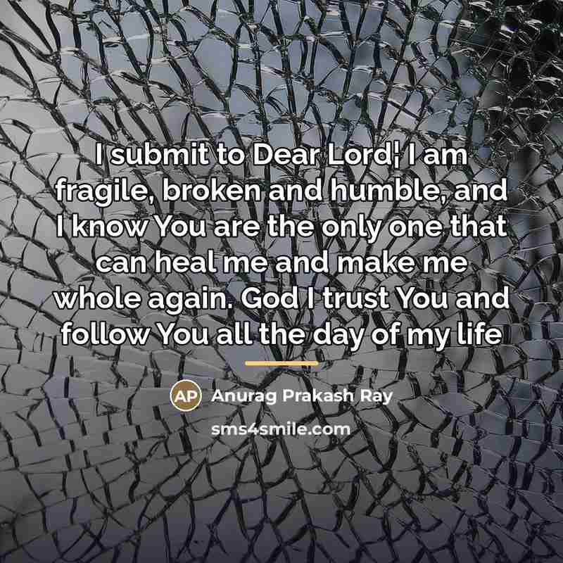 “I submit to Dear Lord¦ I am fragile, broken and…” quote by Anurag Prakash Ray