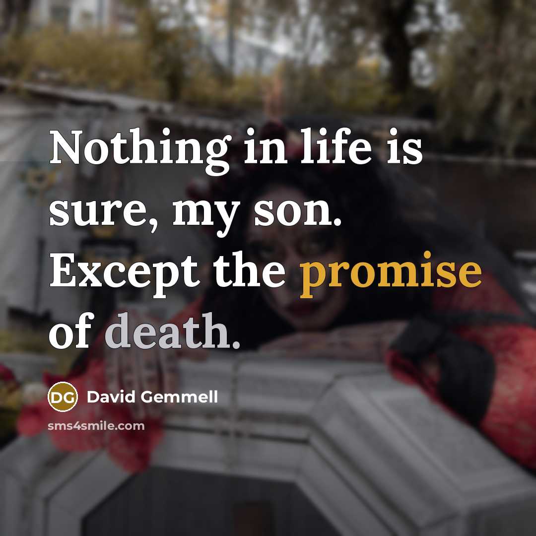 “Nothing in life is sure, my son. Except the promise…” quote by David Gemmell