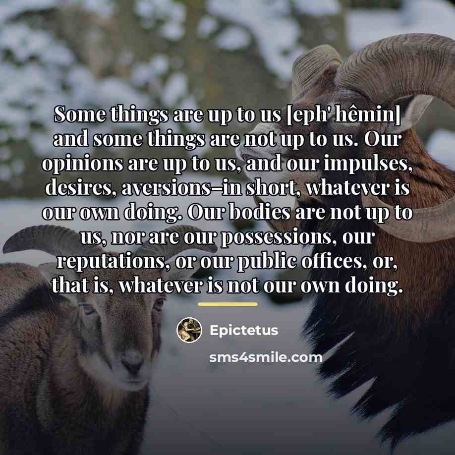 “Some things are up to us [eph' hêmin] and some…” quote by Epictetus