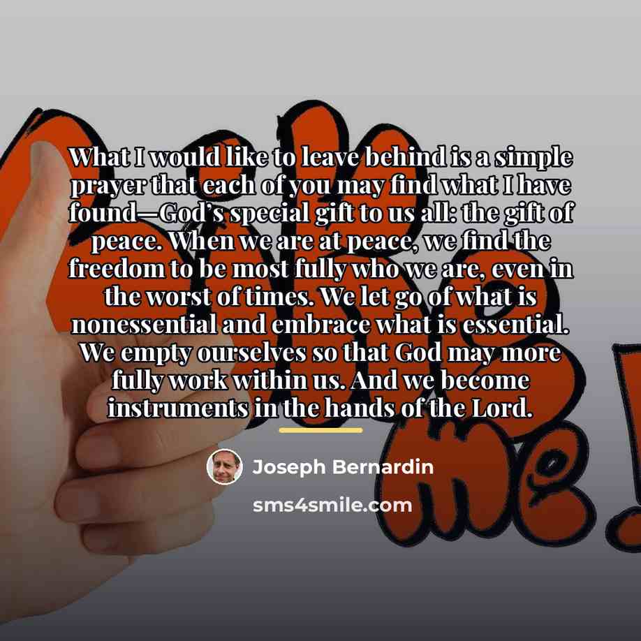 “What I would like to leave behind is a simple…” quote by Joseph Bernardin