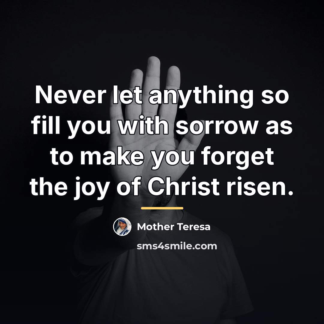 “Never let anything so fill you with sorrow as to…” quote by Mother Teresa