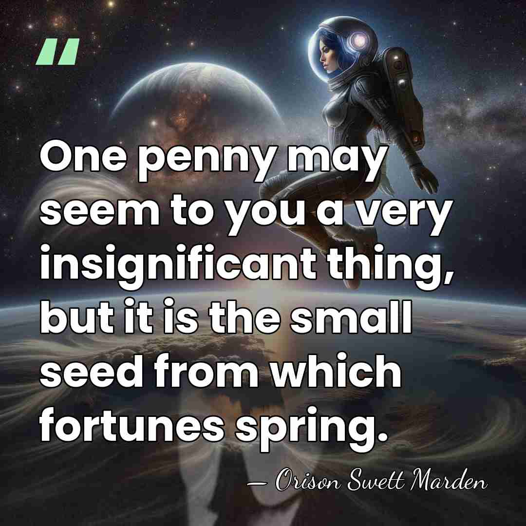 One penny may seem to you a very insignificant thing, but it&hellip; - Orison Swett Marden
