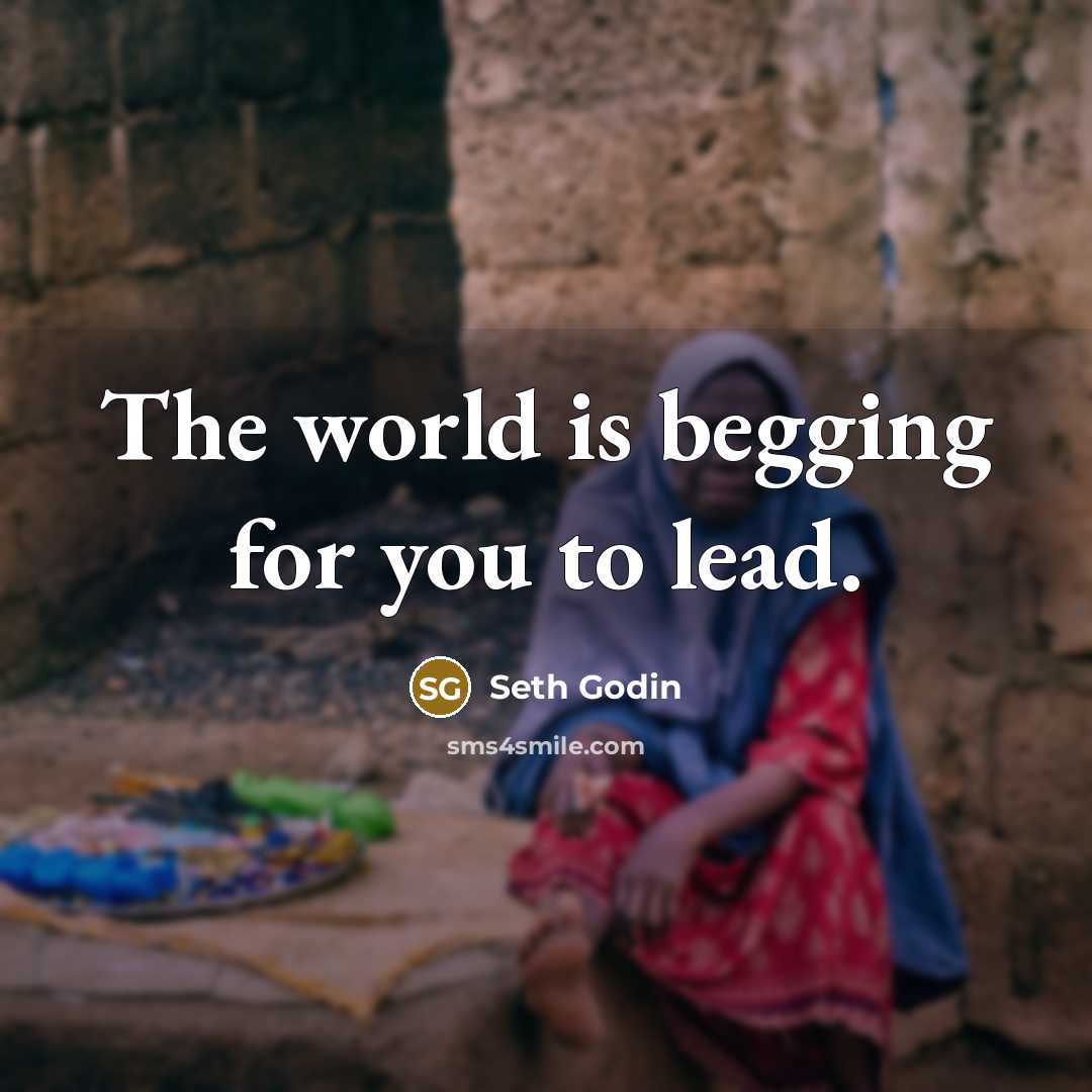 “The world is begging for you to lead.…” quote by Seth Godin