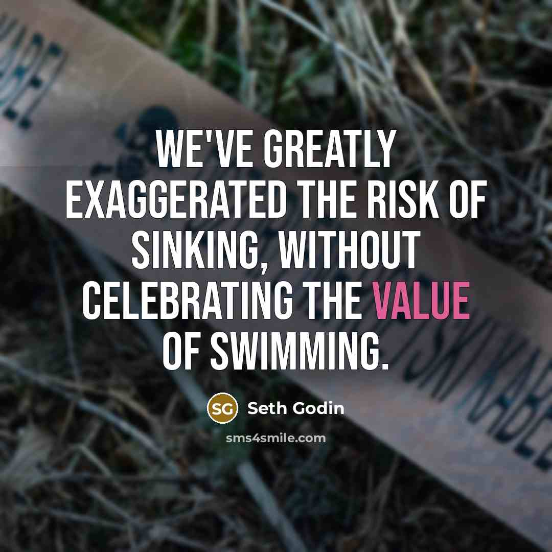 “We've greatly exaggerated the risk of sinking, without celebrating the…” quote by Seth Godin