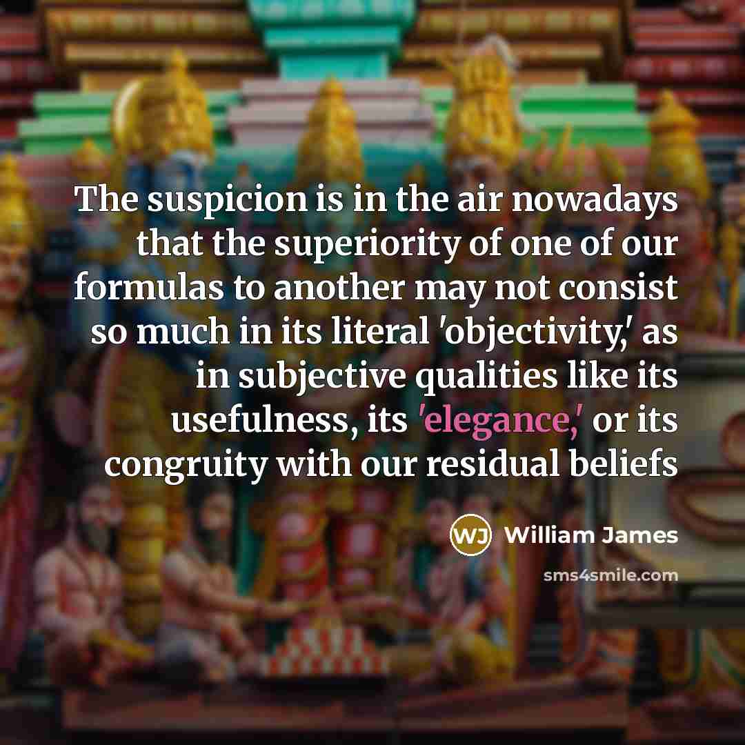 “The suspicion is in the air nowadays that the superiority…” quote by William James
