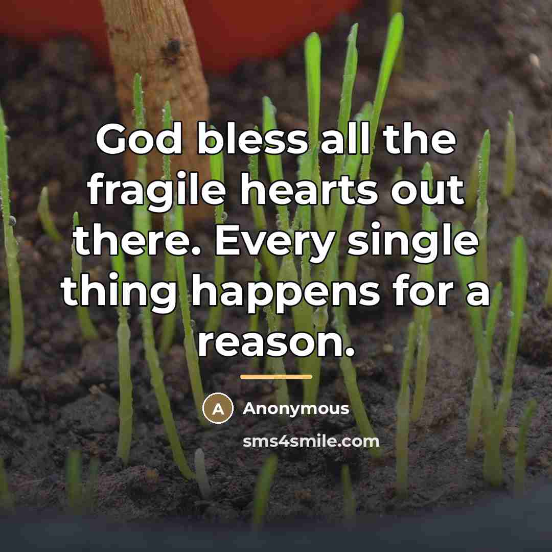 “God bless all the fragile hearts out there. Every single…” quote by Anonymous