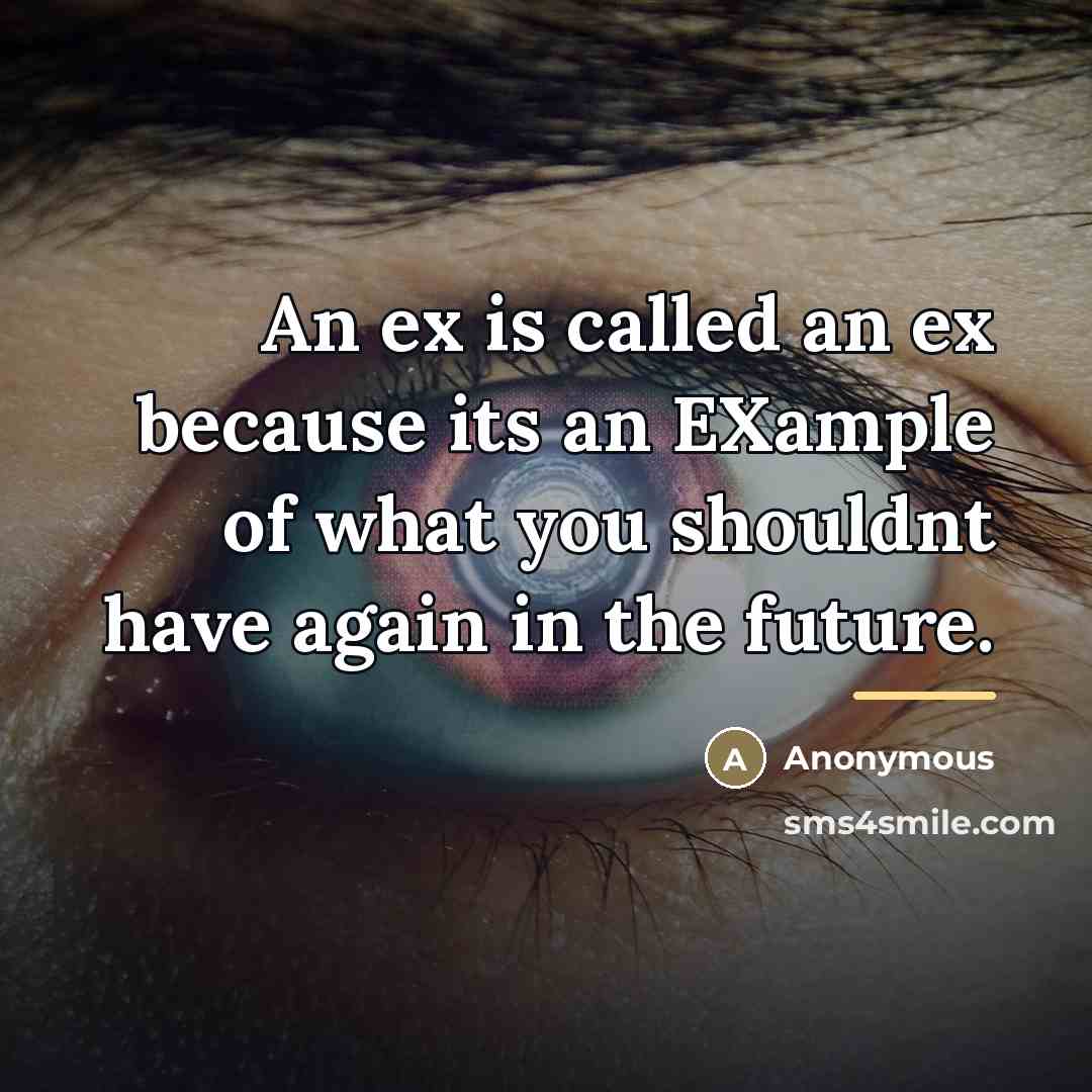 “An ex is called an ex because its an EXample…” quote by Anonymous