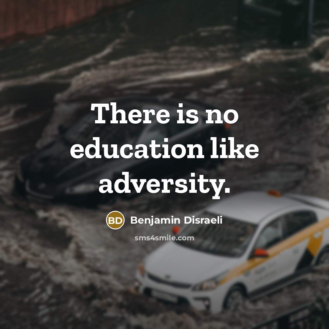 “There is no education like adversity.…” quote by Benjamin Disraeli