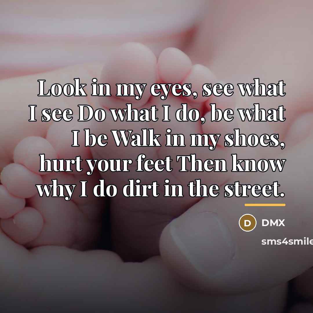 “Look in my eyes, see what I see Do what…” quote by DMX