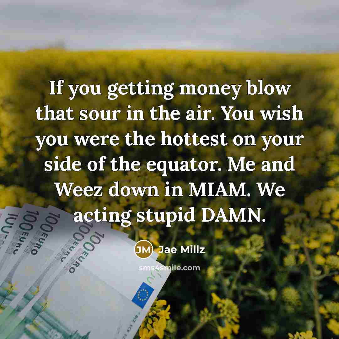 “If you getting money blow that sour in the air.…” quote by Jae Millz