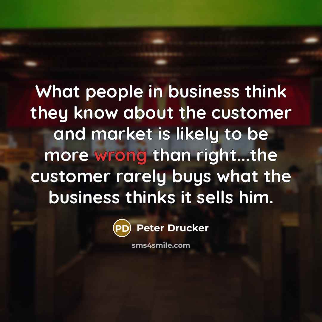 “What people in business think they know about the customer…” quote by Peter Drucker