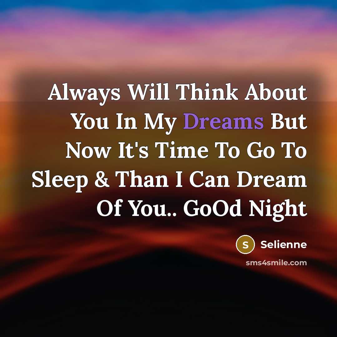 “Always Will Think About You In My Dreams But Now It's Time To Go To Sleep & Than I Can Dream Of You.. GoOd Night” quote by Selienne