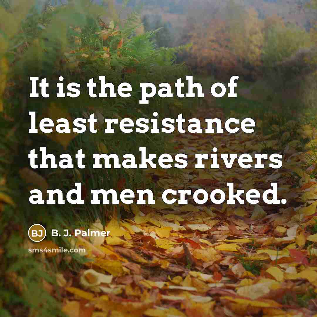 “It is the path of least resistance that makes rivers…” quote by B. J. Palmer