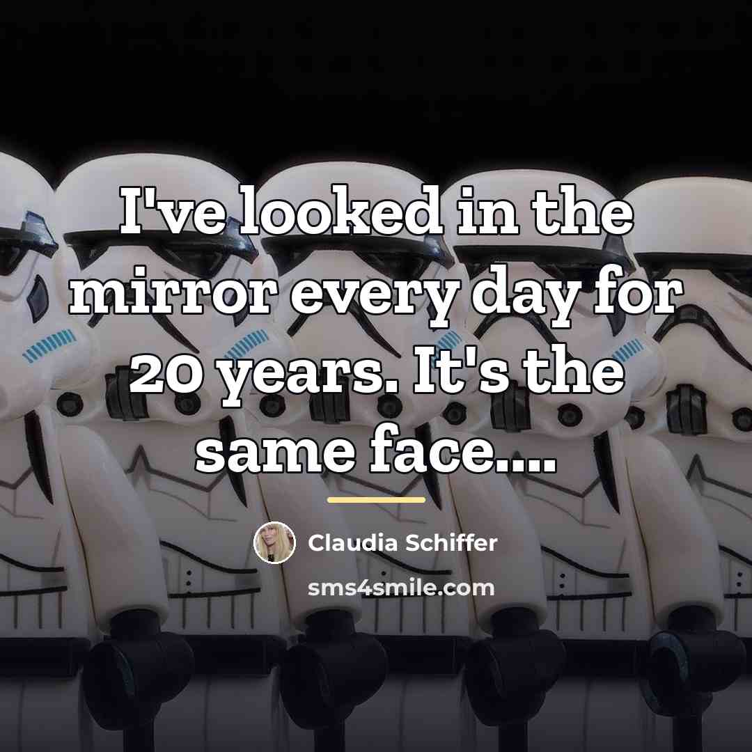 “I've looked in the mirror every day for 20 years.…” quote by Claudia Schiffer