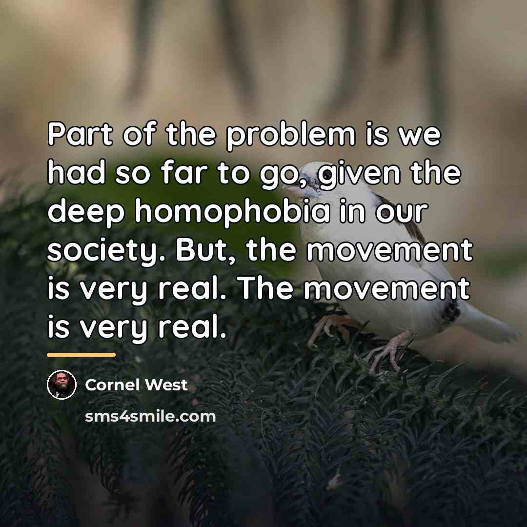 “Part of the problem is we had so far to…” quote by Cornel West