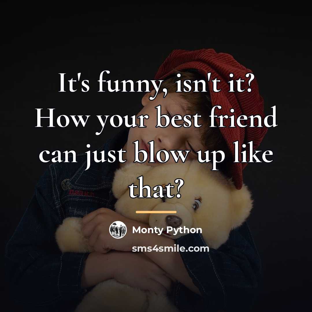 “It's funny, isn't it? How your best friend can just…” quote by Monty Python
