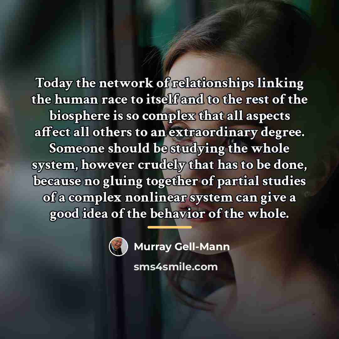“Today the network of relationships linking the human race to…” quote by Murray Gell-Mann