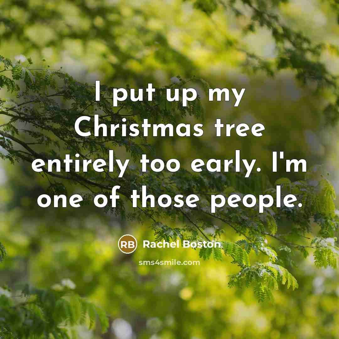 “I put up my Christmas tree entirely too early. I'm…” quote by Rachel Boston