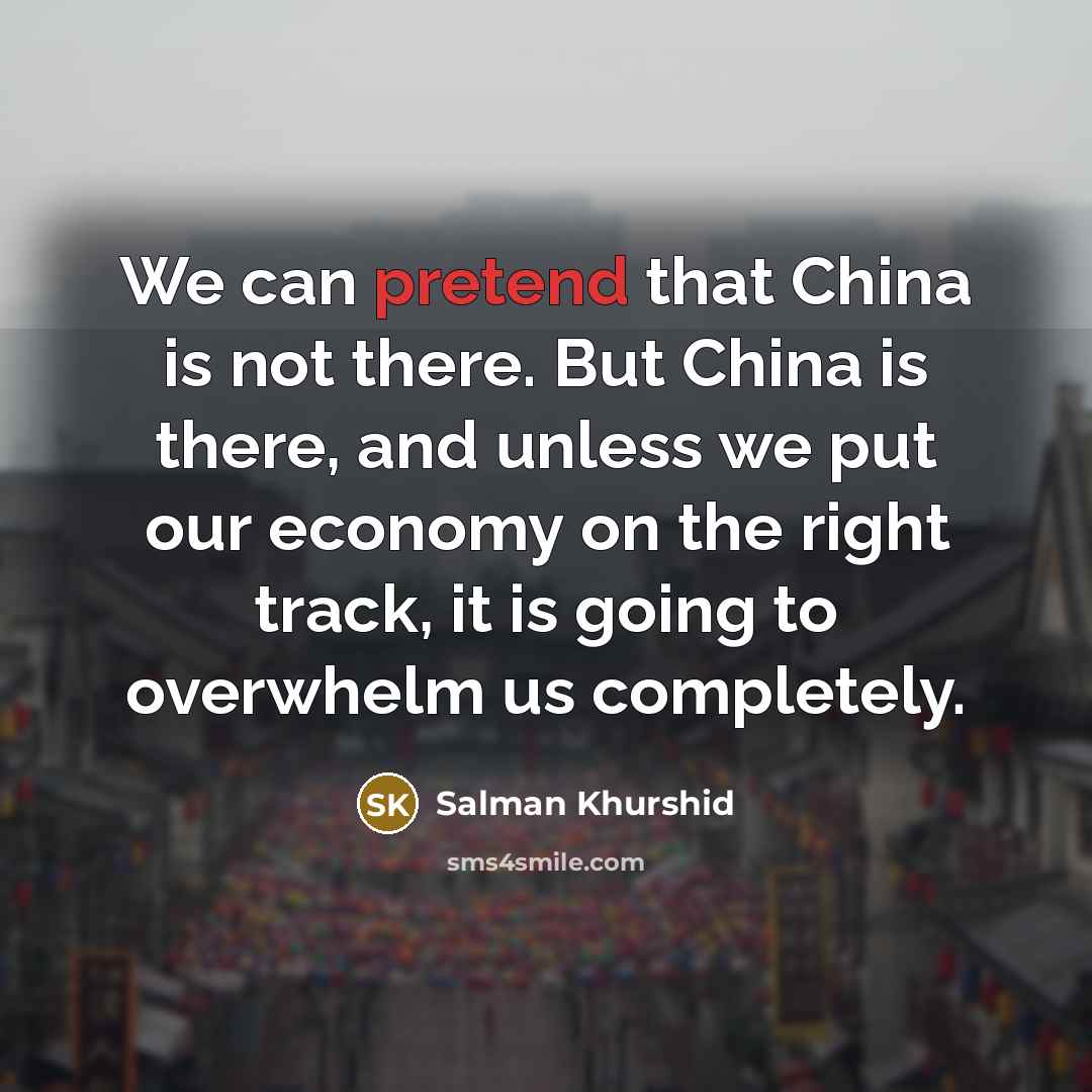 “We can pretend that China is not there. But China…” quote by Salman Khurshid