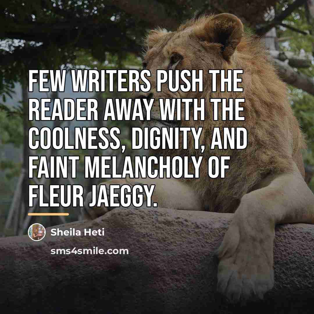 “Few writers push the reader away with the coolness, dignity,…” quote by Sheila Heti