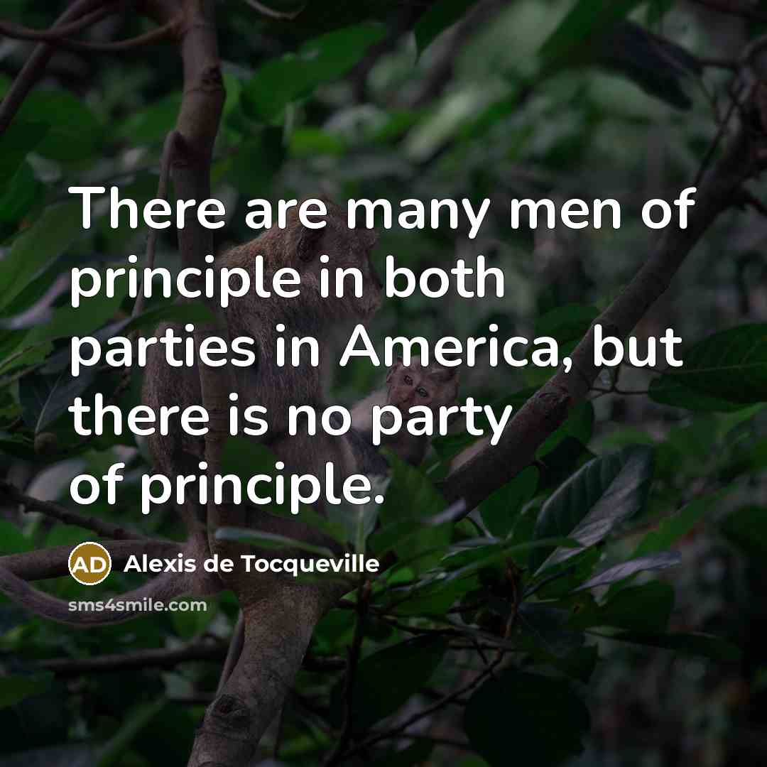 “There are many men of principle in both parties in…” quote by Alexis de Tocqueville