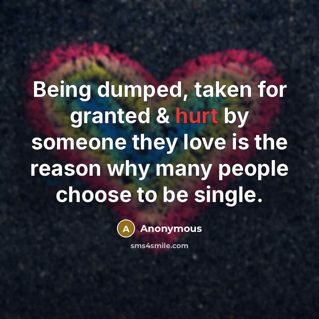 “Being dumped, taken for granted & hurt by someone they…” quote by Anonymous