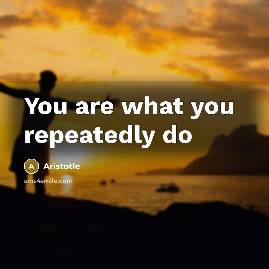 “You are what you repeatedly do…” quote by Aristotle