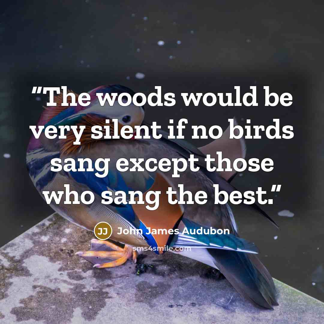 “The woods would be very silent if no birds sang except those who sang the best.” quote by John James Audubon
